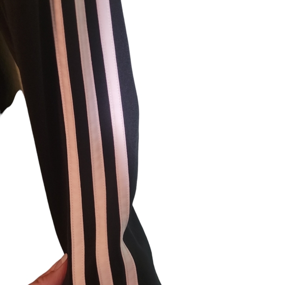 Adidas Joggers Womens Essential Black 3 Stripes Tricot Sz Small - Picture 3 of 6
